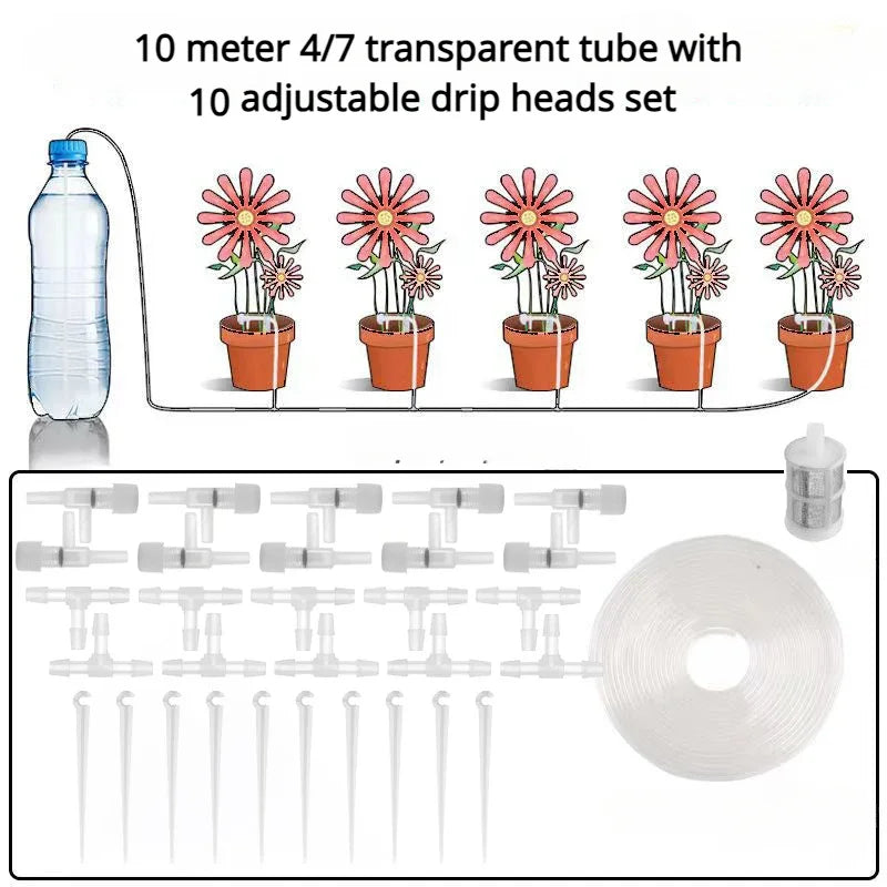 Automatic Plant Watering System Adjustable Drip Irrigator For Balcony Gardens