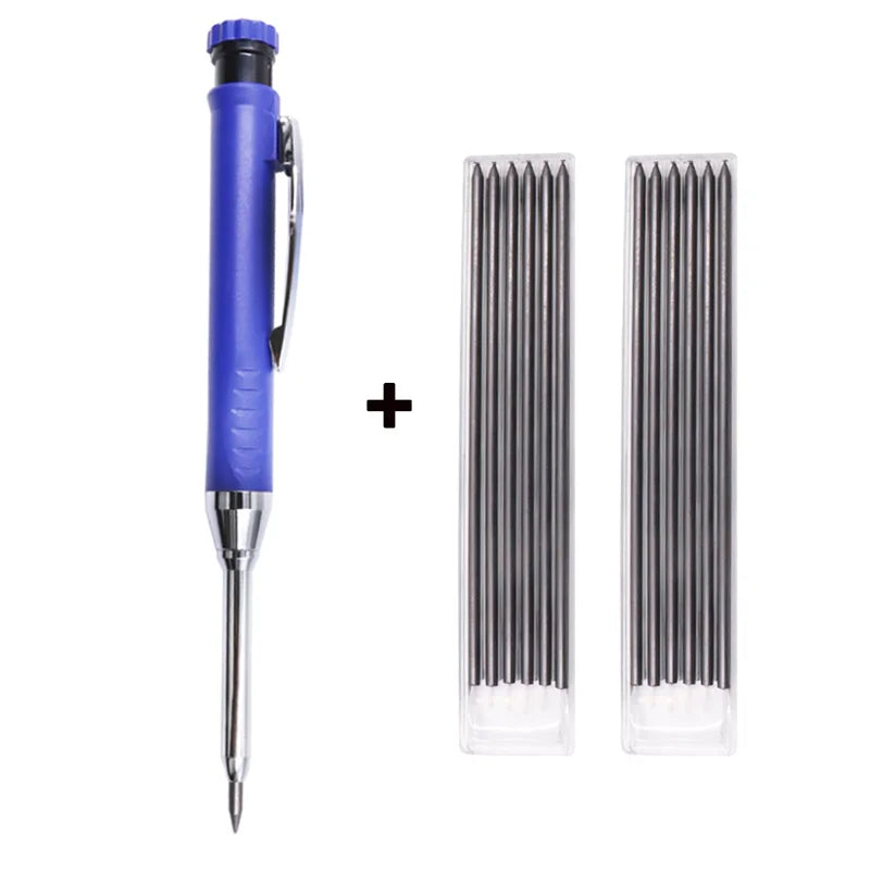 Carpenter Pencil Mechanical Woodworking 3 Colors Refill Sharpener