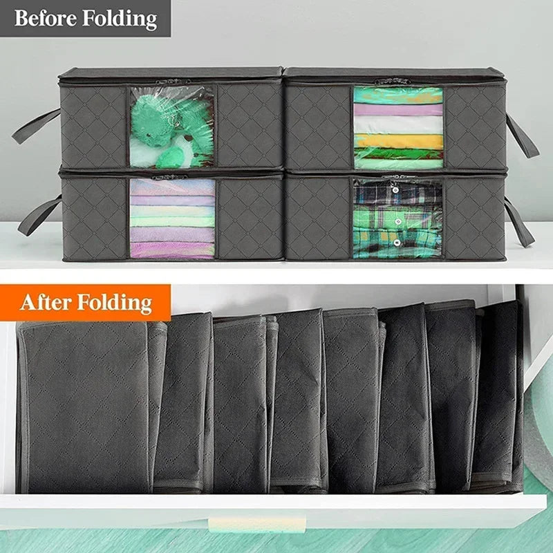 Large Capacity Clothes Storage Bag Foldable Organizer For Bedroom Closet