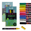 12-60 Colors Acrylic Paint Markers Pen 1-2mm Valve For Painting