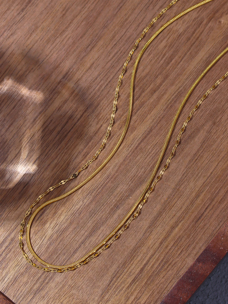 Minimalist Stainless Steel Women's Necklace Set Elegant Daily Jewelry