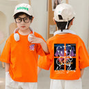 Korean Children's T Shirts Cotton Short Sleeve Graphic Tops Boys Girls