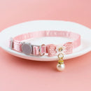 Pet Collar Pink Lace Bow Bell Adjustable Cat Dog Accessories