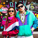 80s 90s Hip Hop Costume Outfit For Men Women With Accessories