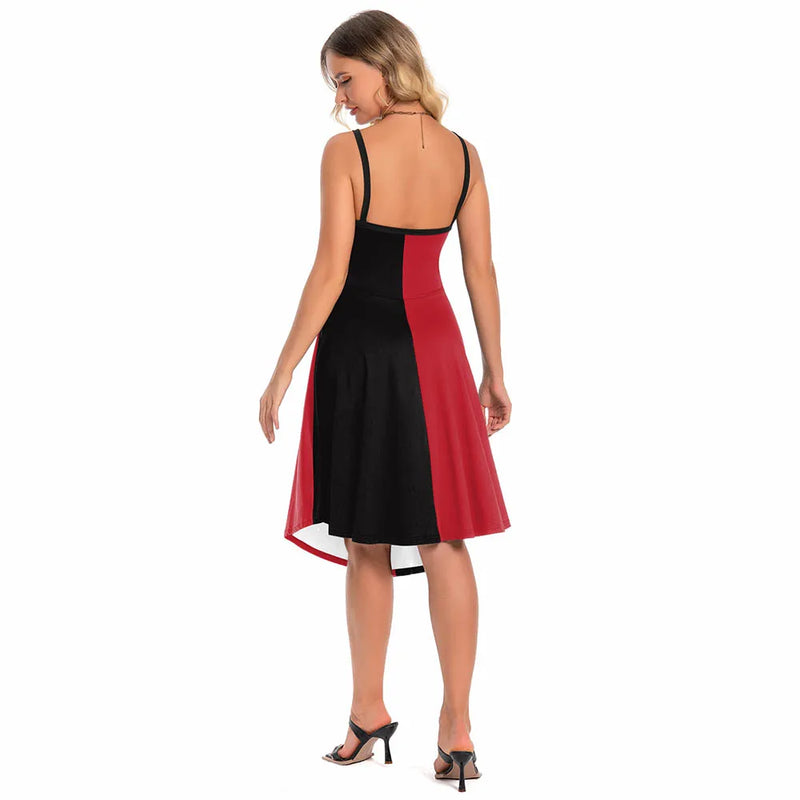 Harley Quinn Costume Dress Sleeveless Clown Style Party Dress