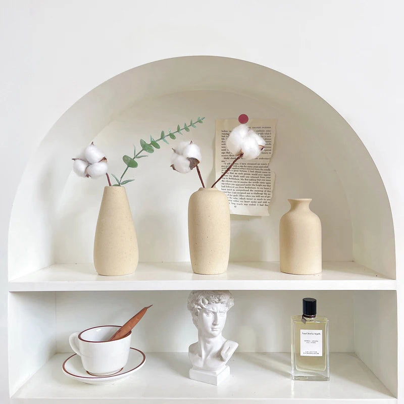 Ceramic Vase White Nordic Flower Pot Decorative Home Decor
