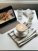 Striped Tablecloth Black White Dining Mat Coaster Home Decor Cloth