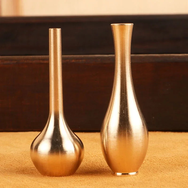 Pure Copper Mini Brass Vase Ornament Vintage Home Decoration
