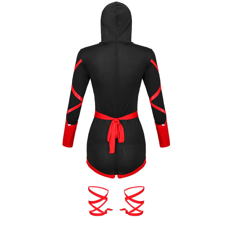 Women Ninja Costume One-piece Anime Samurai Cosplay Jumpsuit Uniform