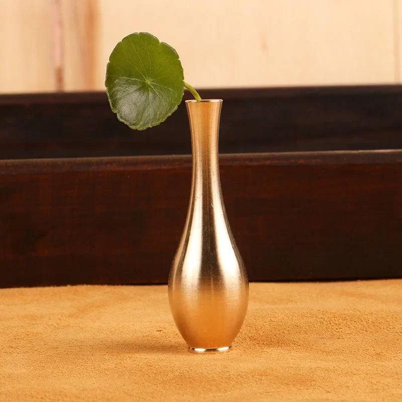 Pure Copper Mini Brass Vase Ornament Vintage Home Decoration