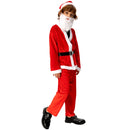 Santa Claus Costume For Kids Ages 4-13 With Hat Beard Belt Shoe Covers