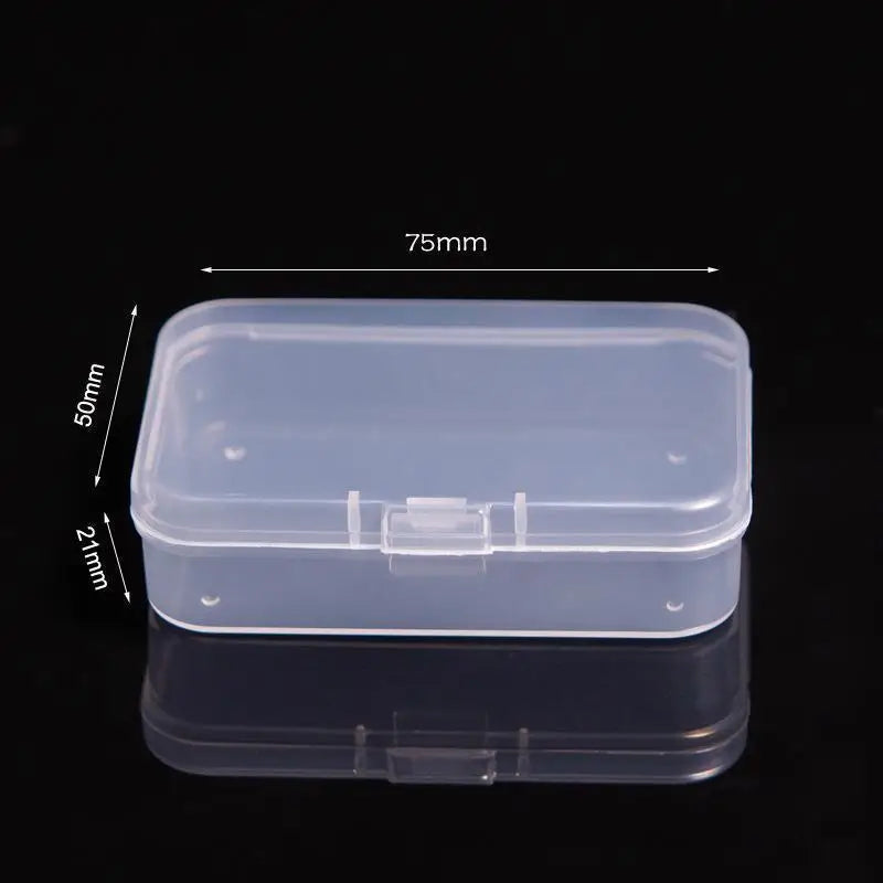 Mini Translucent Storage Box Rectangular Dustproof Jewelry Case Container