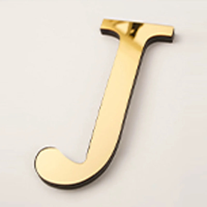 Golden Mirror Acrylic Wall Sticker Large 20cm DIY English Letters Decor