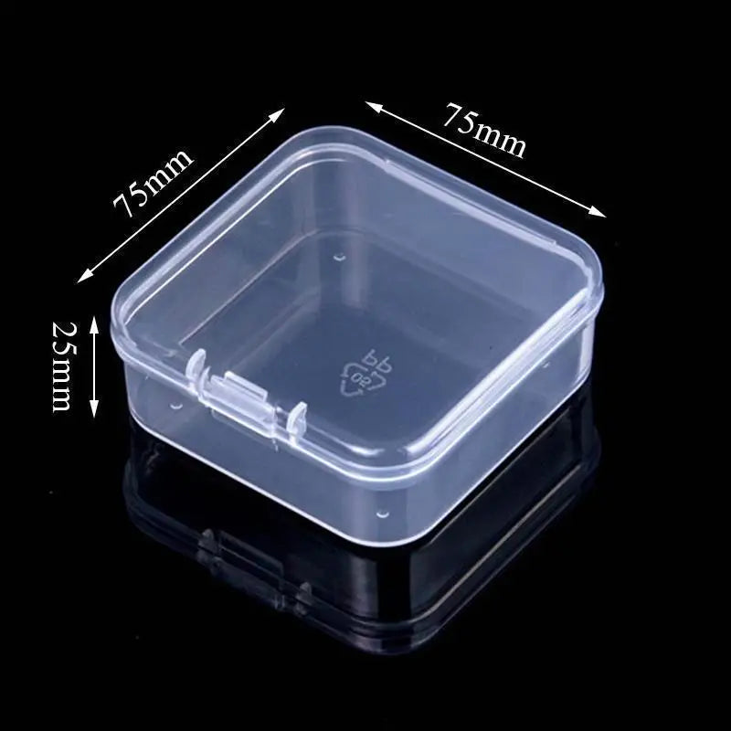 Mini Translucent Storage Box Rectangular Dustproof Jewelry Case Container
