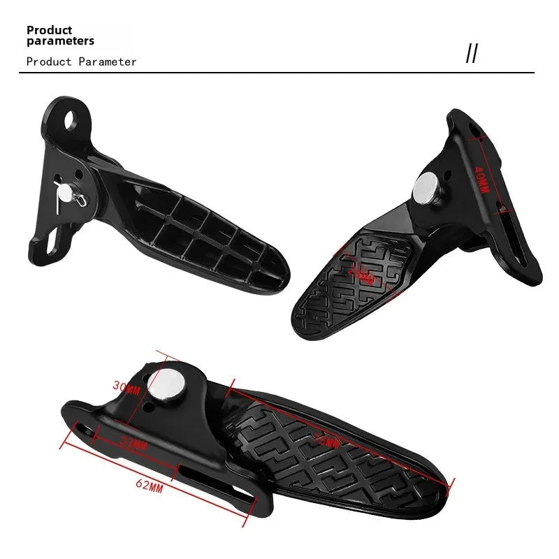 Foldable Electric Motorcycle Foot Pedals Rear Seat Cushion Accessories