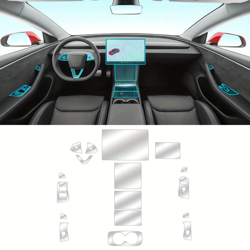 Tesla Model 3 Interior Protective Film Full Set Transparent Gear Shift Cover