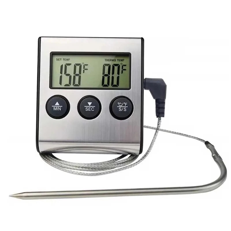 Digital Cooking Thermometer Wireless Oven BBQ Meat Probe Timer