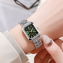 Stainless Steel Strap Watch Women Simple Square Quartz Wristwatch