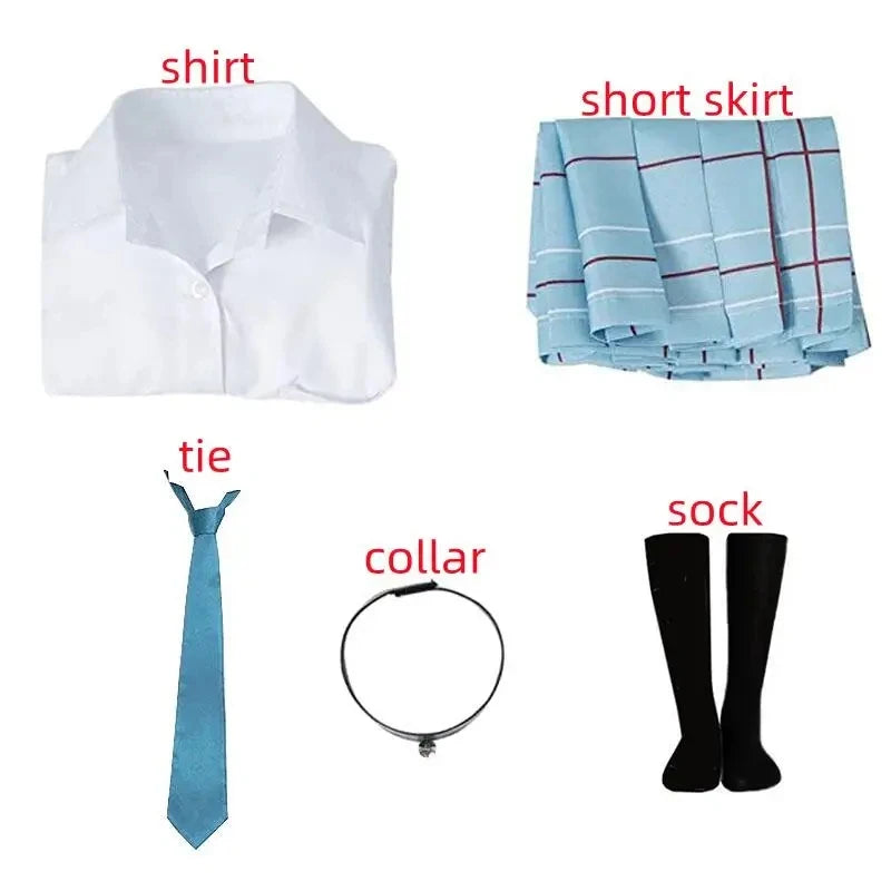Kitagawa Marin Cosplay Costume School Uniform Wig Earrings Set Girls