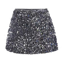 Sparkly Sequin Skirt For Girls Toddler Dinosaur Pleated Elastic Waistband