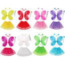 Girl Fairy Costume Butterfly Wings Wand Headband Skirt Set