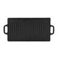 Non-stick Cast Iron Grill Pan Double Sided Ridged Flat Griddle
