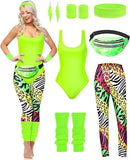 Pink Retro 1980s Women's Sportswear Set 7-Piece Glamorous Design