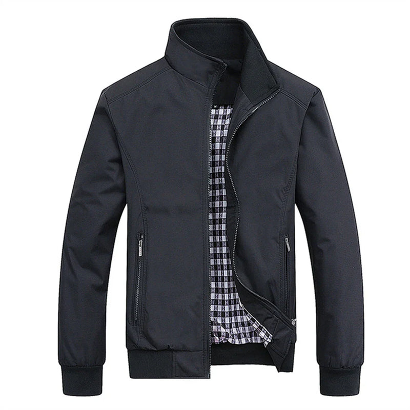 Men's Bomber Jacket Casual Solid Color Baseball Style 6XL Outwear