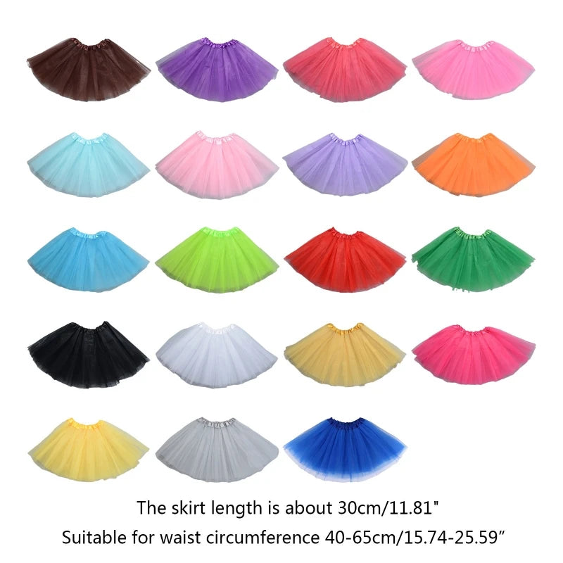 Kids Ballet Skirt Elastic Mesh Tutu Gymnastics Dance Dress