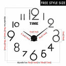 MCDFL Giant Wall Clock 3D Mirror Sticker Nordic Modern Large Timepiece