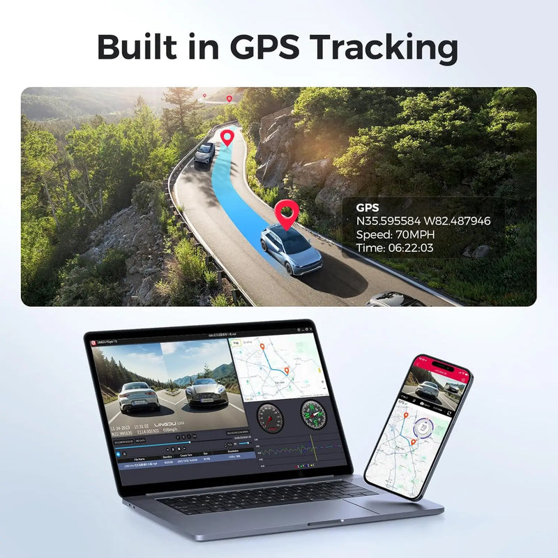 LD02 5K Dash Cam Front Rear Dual Lens 170° WDR Night Vision