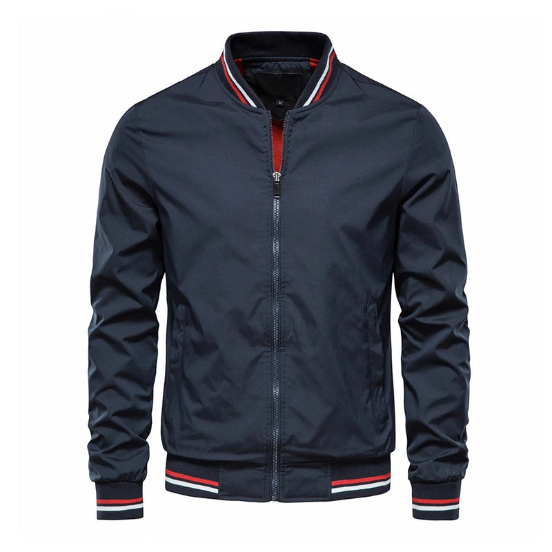 Men's Bomber Jacket Casual Solid Color Autumn Baseball Outerwear