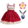 Girls Halloween Costume Dress Tassel Princess Dress With Necklace 3-10 Years