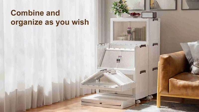 Foldable Storage Boxes Stackable 2 Tiers Multifunctional Organizers