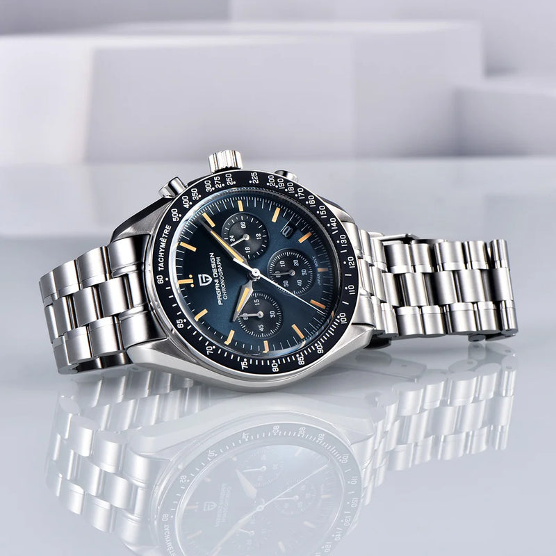 PAGANI DESIGN Moonwatch Quartz Chronograph Stainless Steel Waterproof Watch