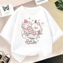 Girls Strawberry Milk Shake T-shirt Cute Pink Cartoon Short Sleeve Tee