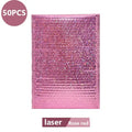 50Pcs Holographic Bubble Mailer Rose Red Padded Envelopes For Shipping