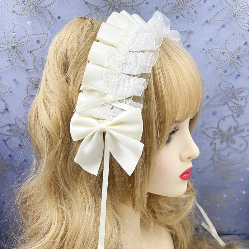 Lovely Sweet Anime Maid Cosplay Headband Lace Flower Hair Accessory