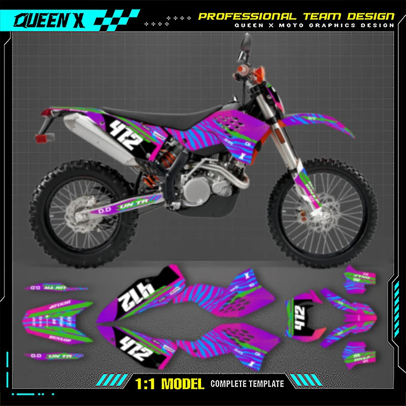 QUEEN X MOTO Motorcycle Graphics MX Stickers For KTM SX SXF EXC XCW