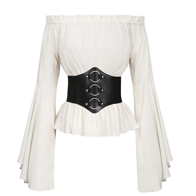 Boho Blouse Off Shoulder Peasant Top Medieval Renaissance Shirt