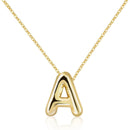 LATS Gold Plated Chunky Alphabet Pendant Necklace For Women Men