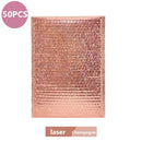 50Pcs Holographic Bubble Mailer Rose Red Padded Envelopes For Shipping