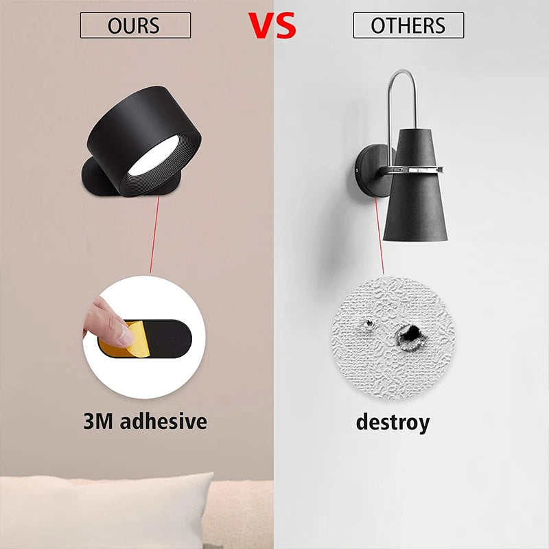 LED Wall Lamp Touch Control USB Rechargeable Wireless Night Light
