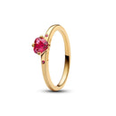 Pink Bow Heart Ring Sparkling Double Heart Design For Women