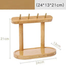 Wooden Key Storage Rack With Brass Hooks Bamboo Shelf Organizer