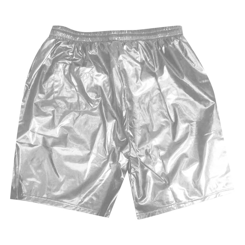 Men's Metallic Shorts Shiny Drawstring Pockets Sport Summer Pants