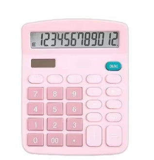 12 Digit Calculator Solar Battery Dual Power Large LCD Display