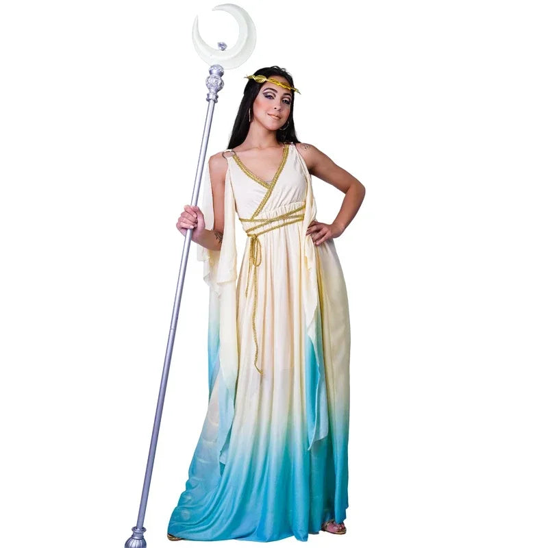 Greek Goddess Dress Costume Cleopatra Queen Long Cosplay Dress