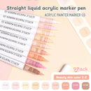 9pcs Acrylic Markers Set For Rock Painting Glass DIY Craft Supplies