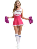 Cheerleading Dance Costume For Women Sleeveless Crop Top Pleated Skirt